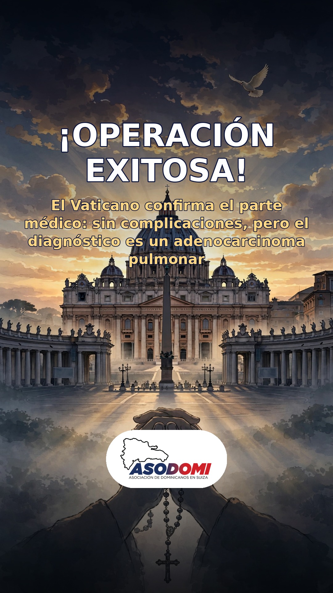 ¡Operación exitosa! El Vaticano confirma el parte médico del papa León XIV