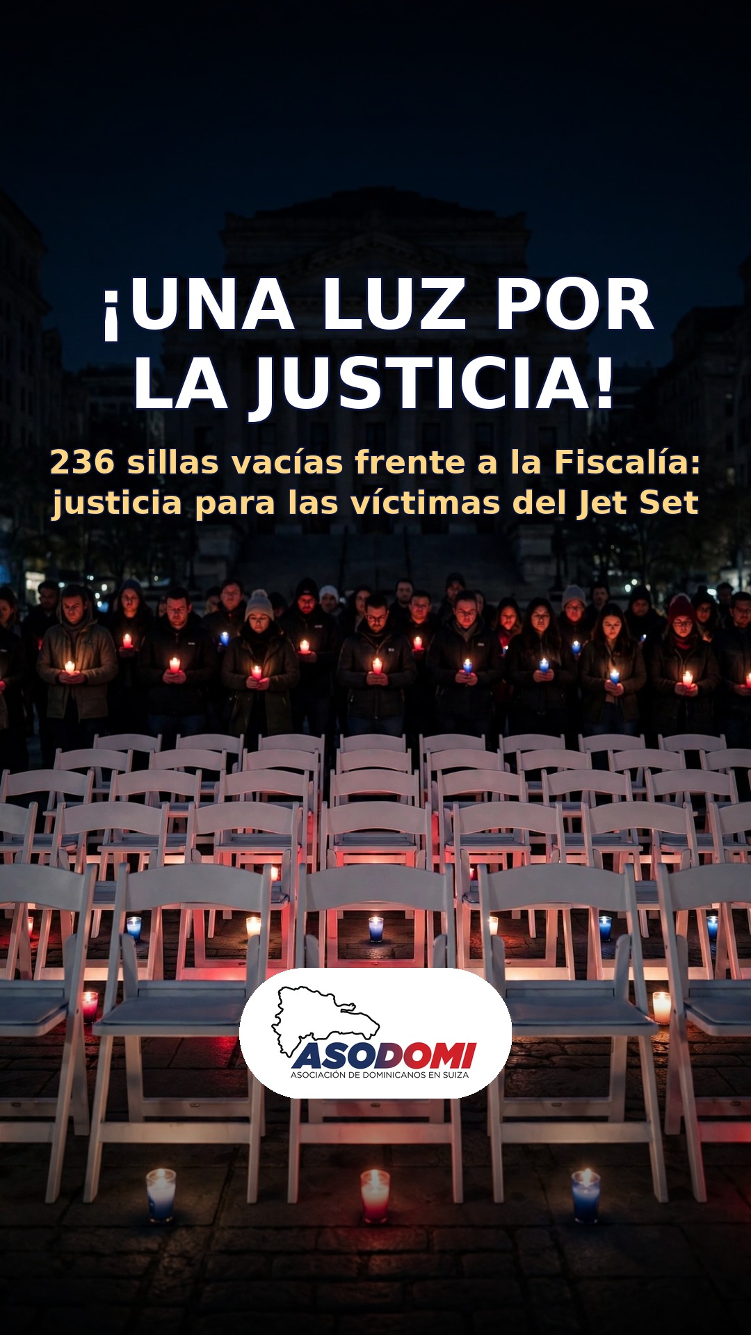 Una luz por la justicia: 236 sillas vacías por las víctimas del Jet Set