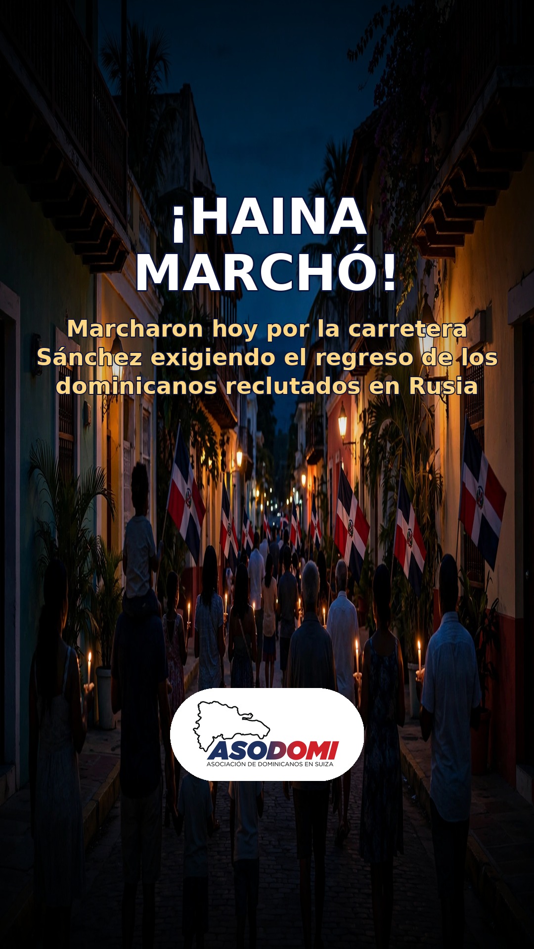 ¡Haina marchó! Exigen respuestas por los dominicanos reclutados en Rusia