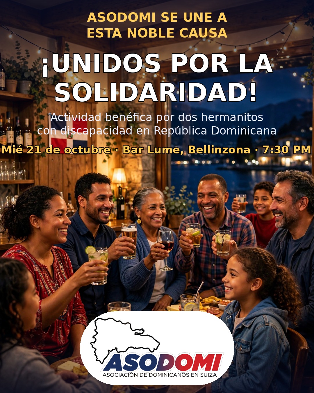 ASODOMI se une a esta noble causa: noche solidaria en Bellinzona