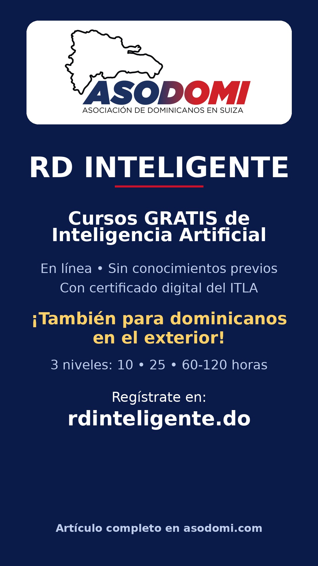RD Inteligente: cursos gratuitos de inteligencia artificial, también para dominicanos en el exterior