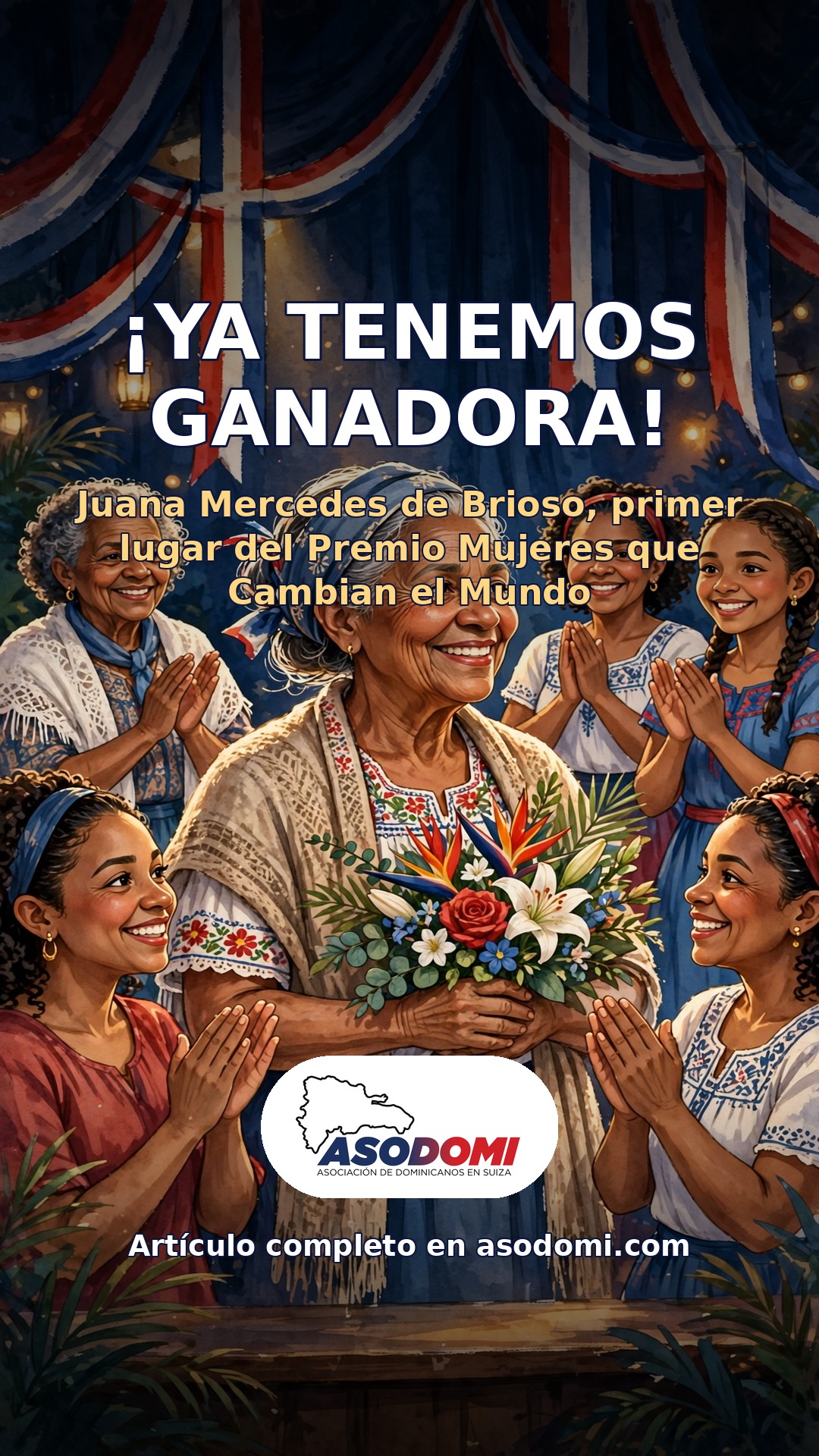 ¡Ya tenemos ganadora! Juana Mercedes de Brioso, primer lugar del Premio Mujeres que Cambian el Mundo