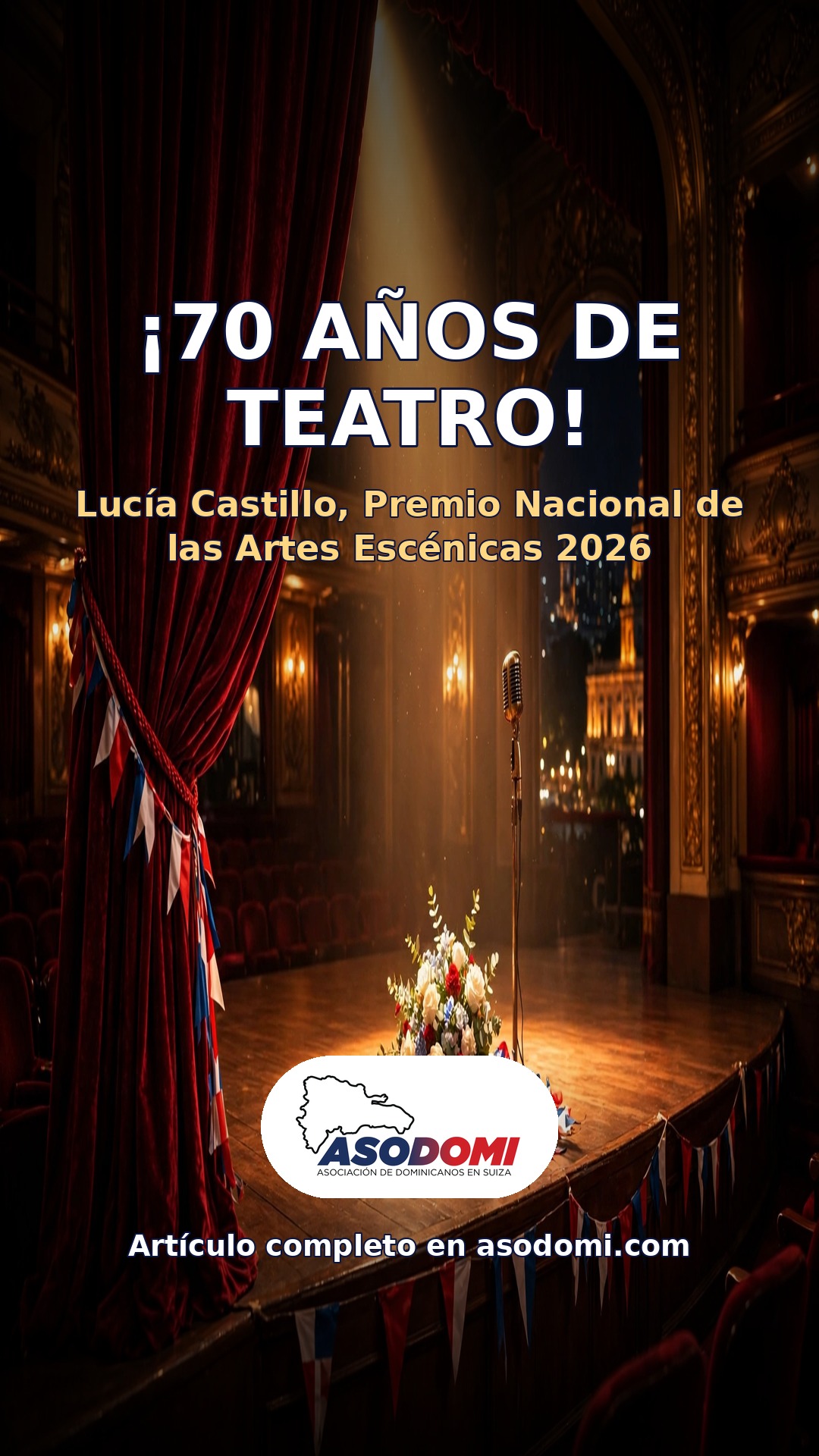 ¡70 años de teatro! Lucía Castillo, Premio Nacional de las Artes Escénicas 2026 en la categoría de Teatro